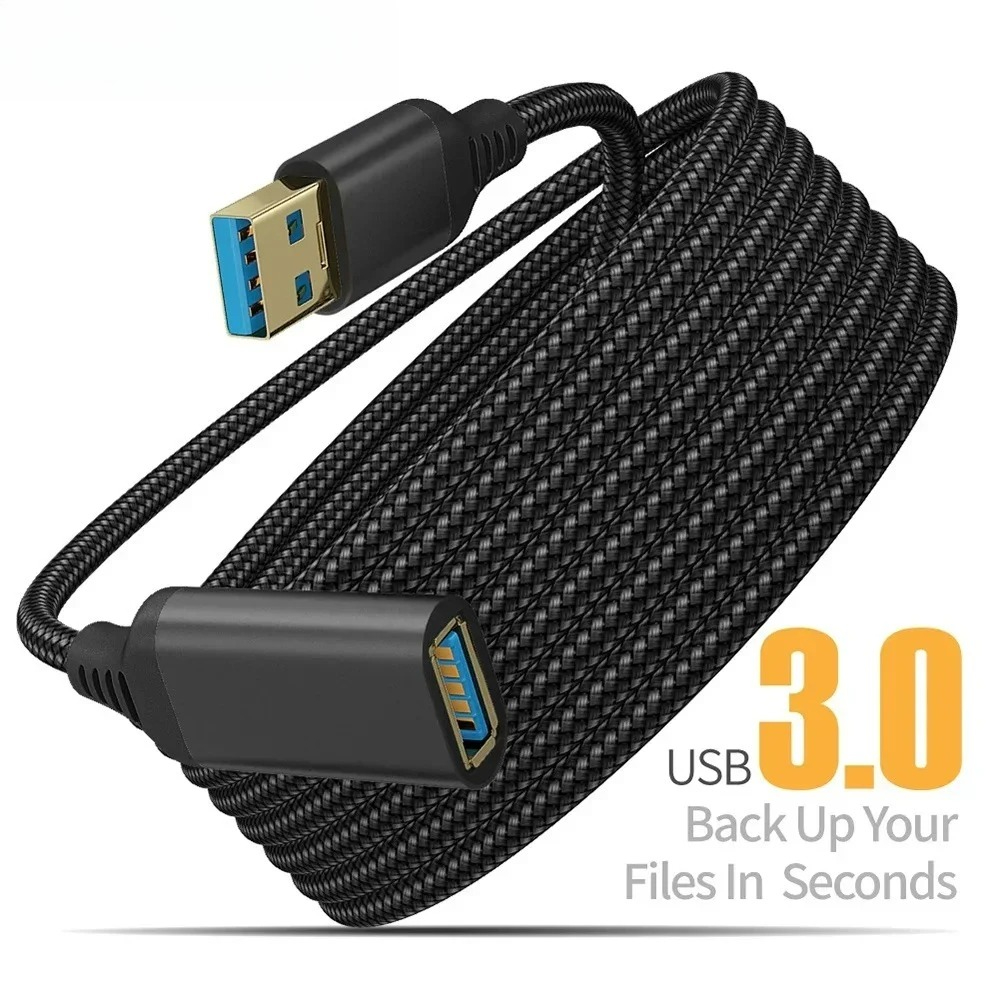 Coiled Usb Cable - 0.5/1/2/3/5m Nylon Braided USB 3.0 Male-To-Female