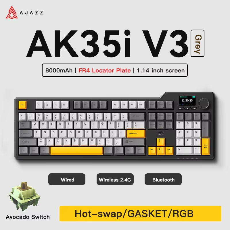 Ajazz AK35I V3/V4 MAX Tri-mode - Gaming Keyboard Hot Swappable recension och pris