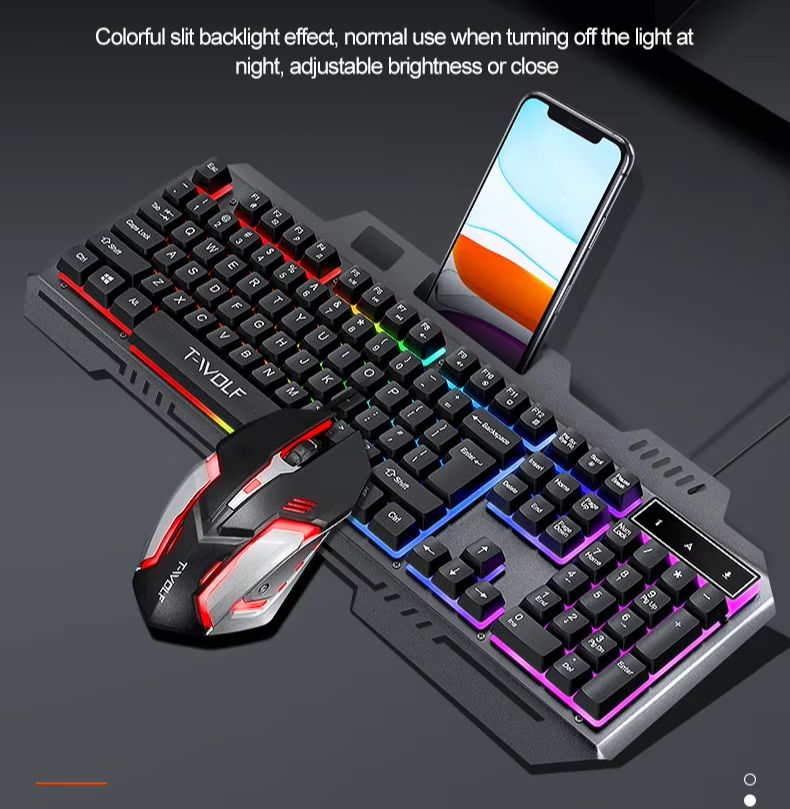 RGB Backlit Mechanical Feel Wi - Gaming Keyboard Mouse Set recension och pris