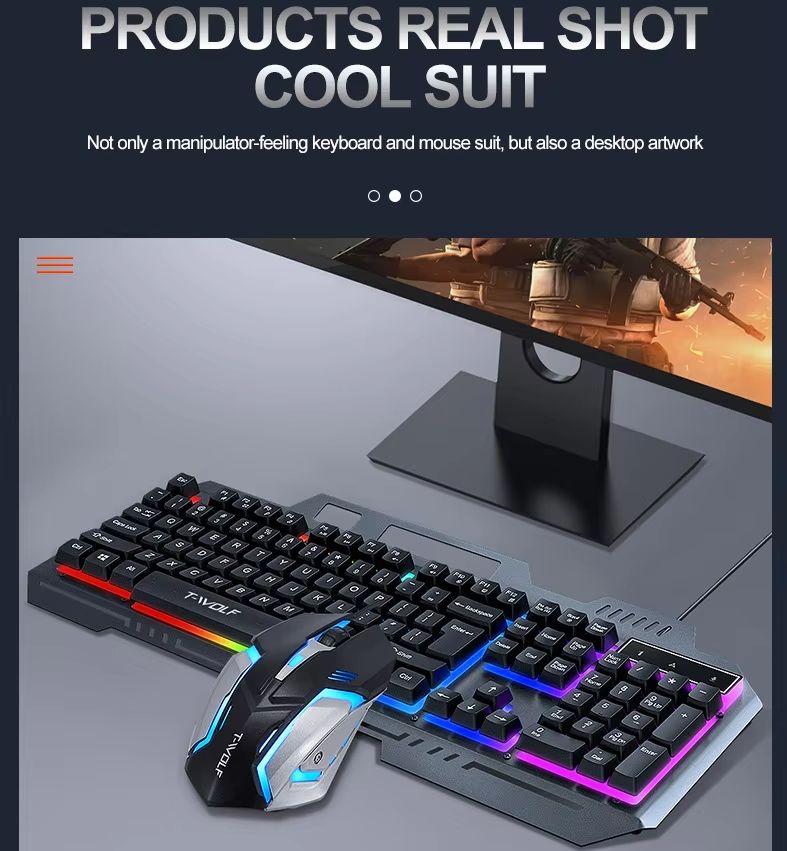 RGB Backlit Mechanical Feel Wi - Gaming Keyboard Mouse Set recension och pris