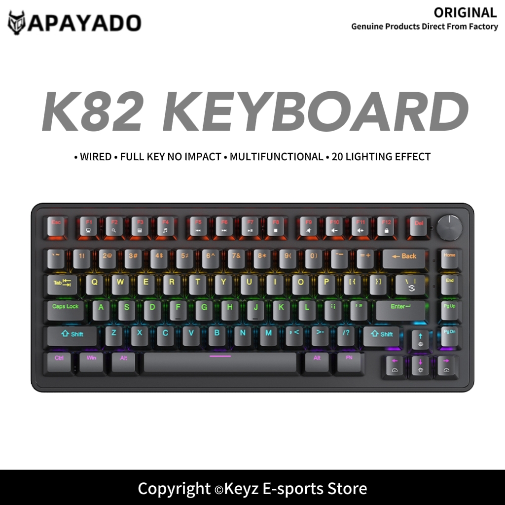 K82 75% Portable Wired Mechani - Gaming Keyboard Blue Switches recension och pris