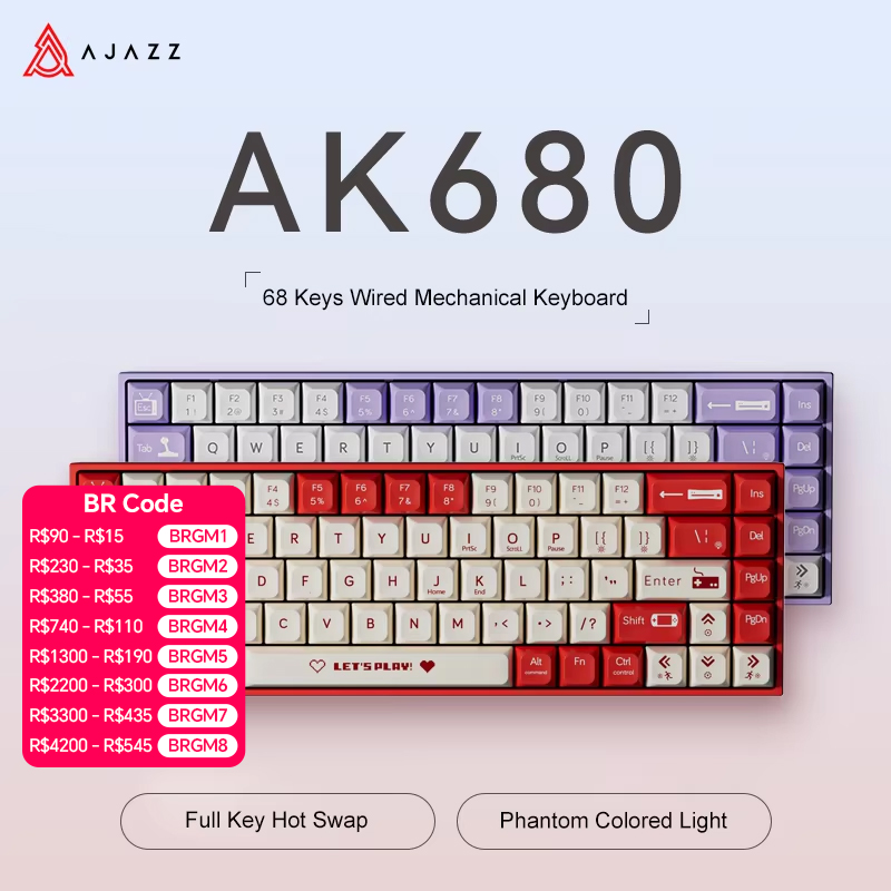 AJAZZ AK680 65% Wired Gaming M - Gaming Keyboard Hot Swappable recension och pris