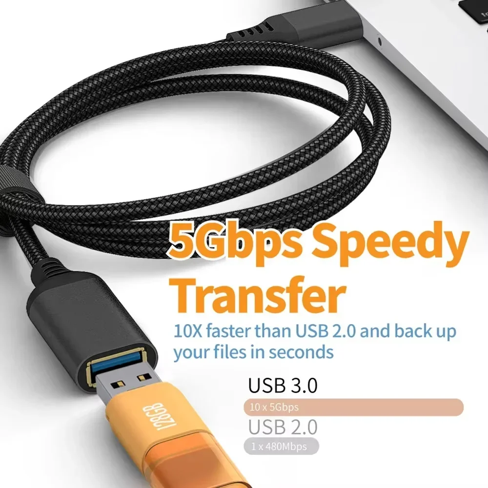0.5/1/2/3/5m Nylon Braided USB - Coiled Usb Cable recension och pris
