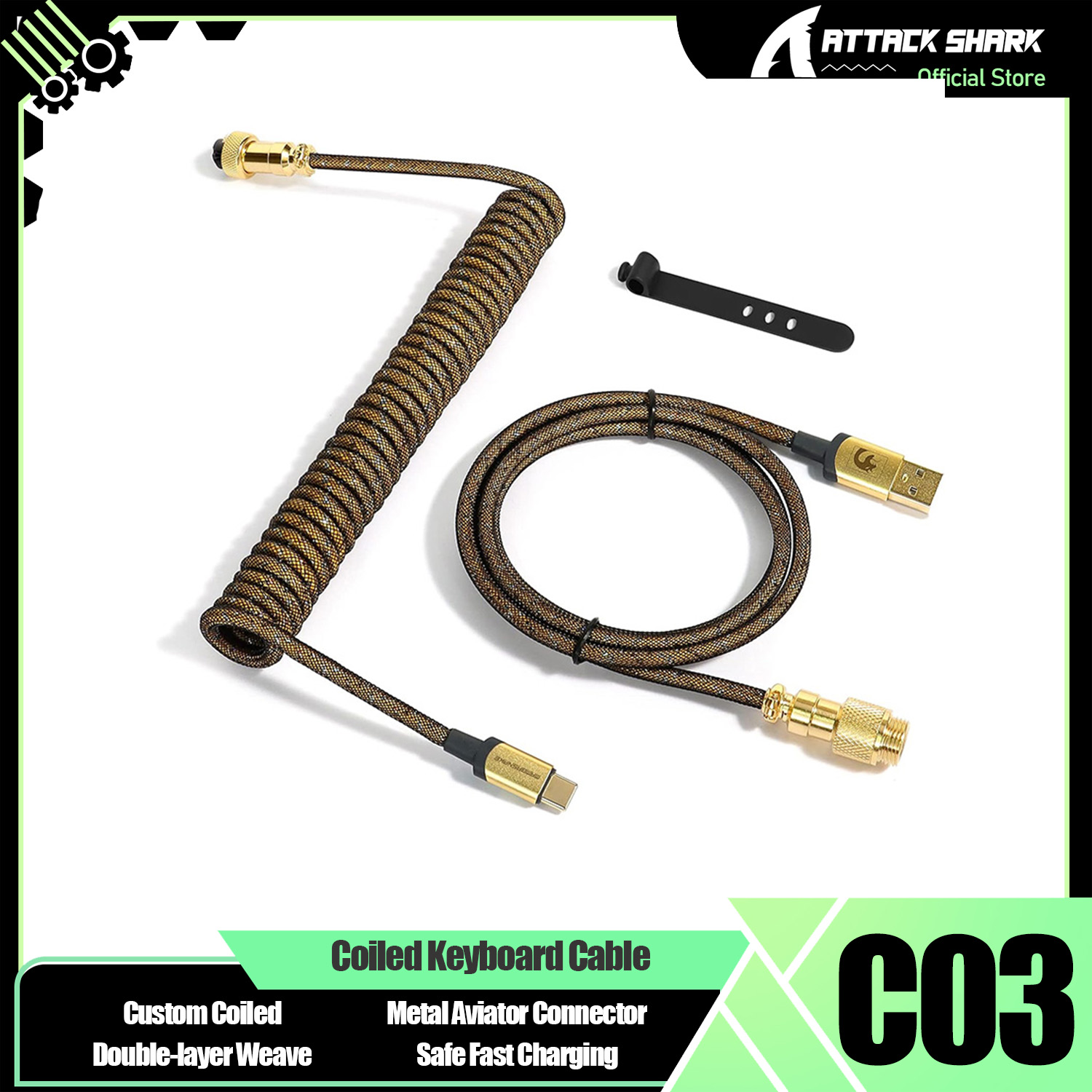 ATTACK SHARK * MAMBASNAKE C03  - Coiled Usb Cable recension och pris