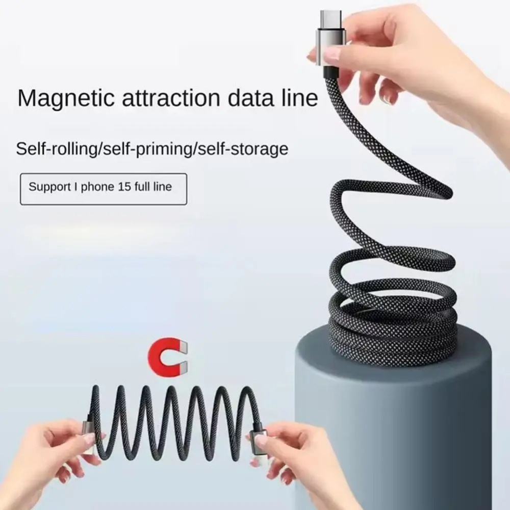 65W Self-coiling Magnetic Attr - Coiled Usb Cable recension och pris