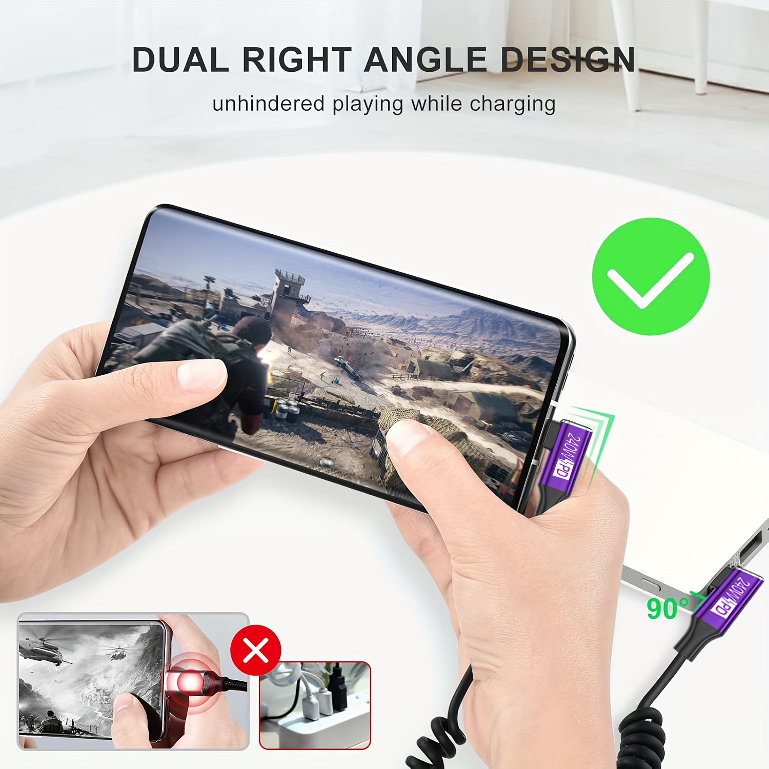 USB-C to USB-C Coiled Cable wi - Coiled Usb Cable recension och pris
