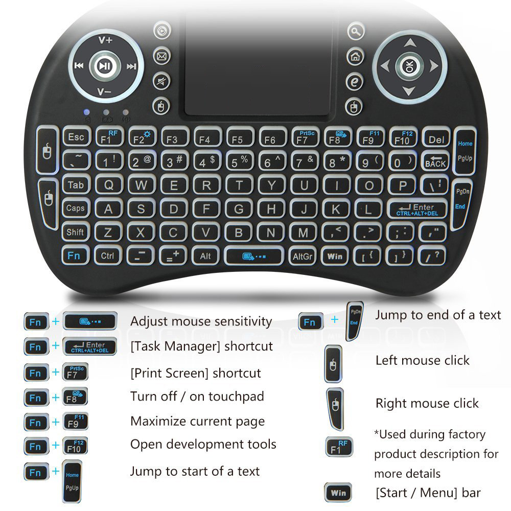Backlit Mini Wireless Keyboard - Gaming Keyboard Mobile recension och pris