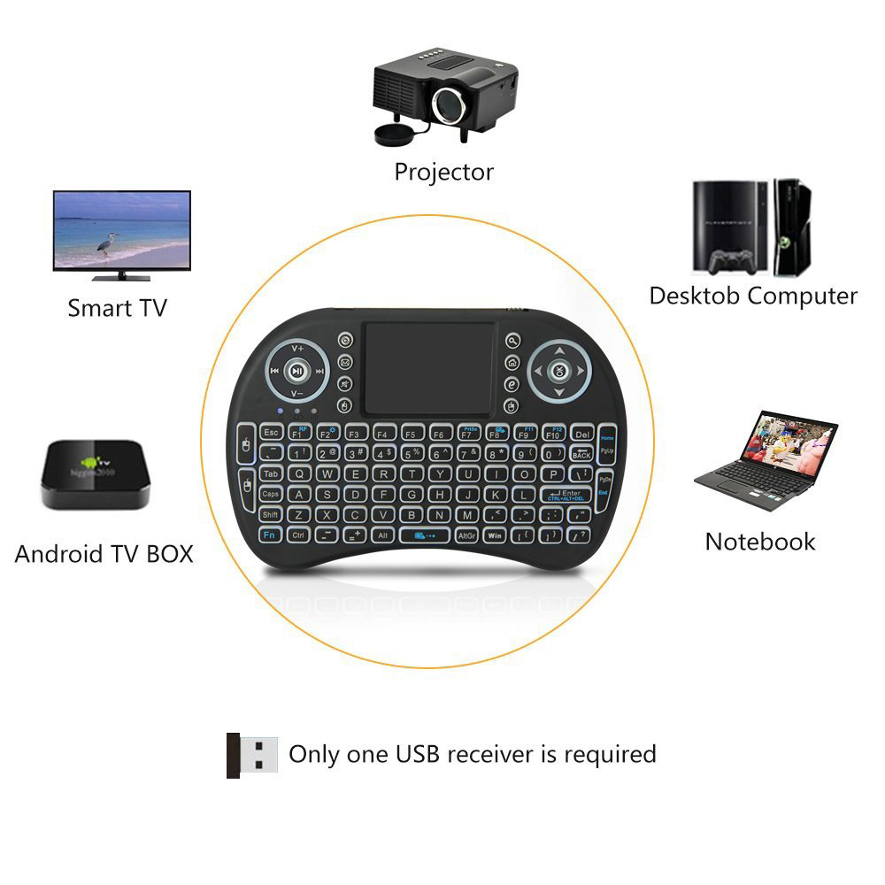 Backlit Mini Wireless Keyboard - Gaming Keyboard Mobile recension och pris