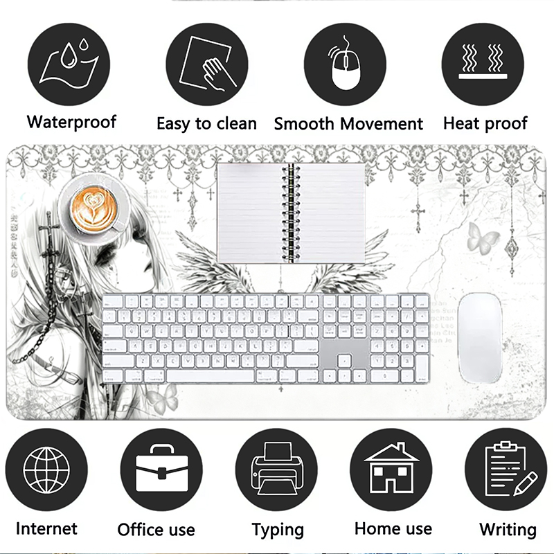 Leather Mousepad Black White A - Keyboard Gaming Black recension och pris