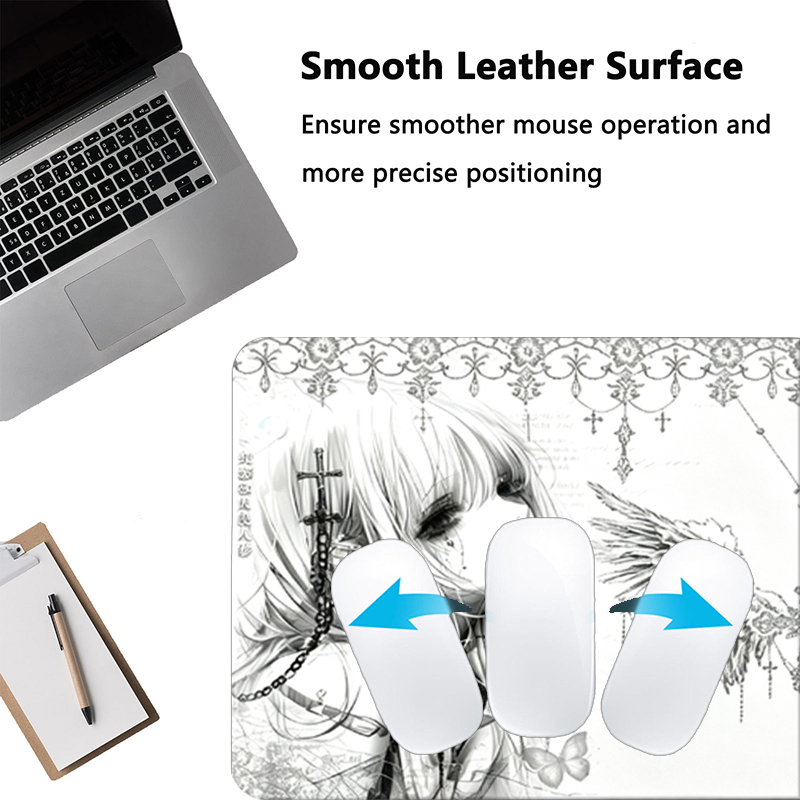 Leather Mousepad Black White A - Keyboard Gaming Black recension och pris