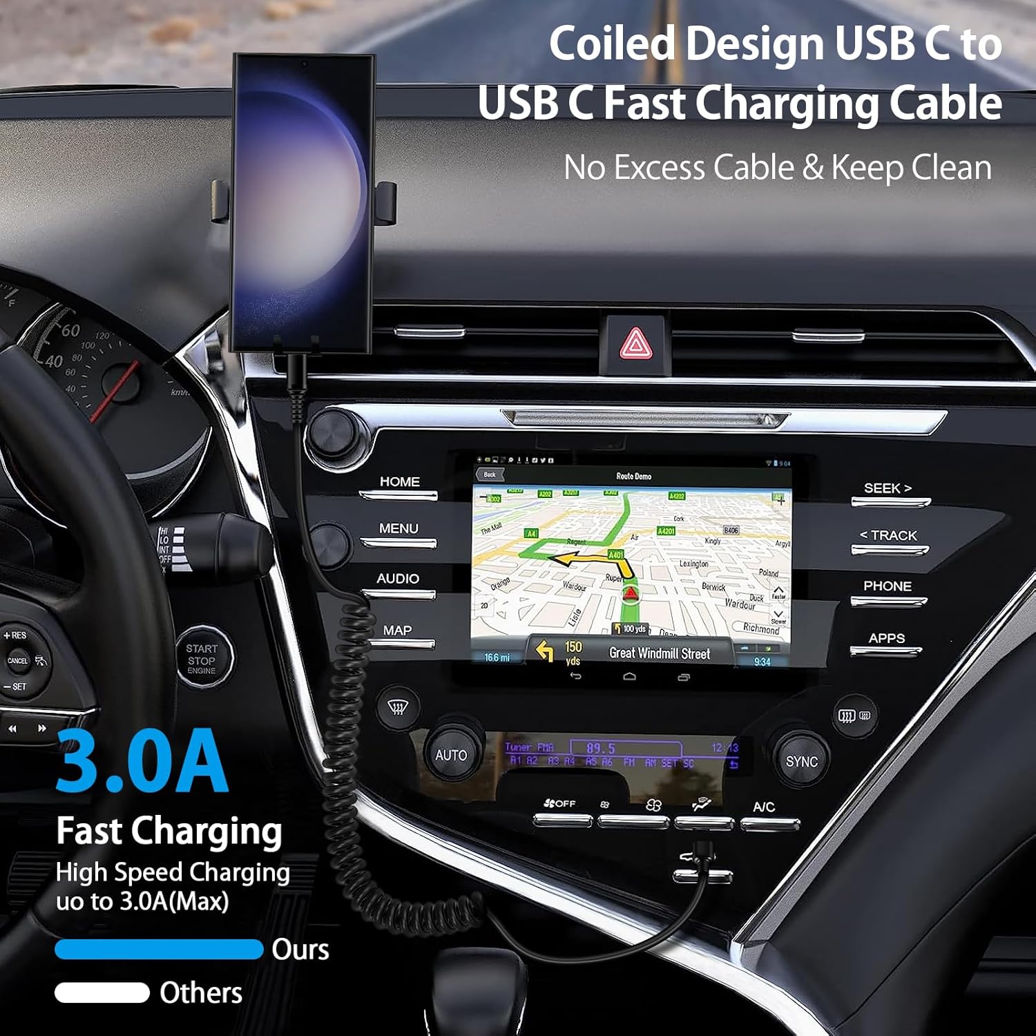 Android Auto USB C to USB C Ca - Coiled Usb Cable recension och pris